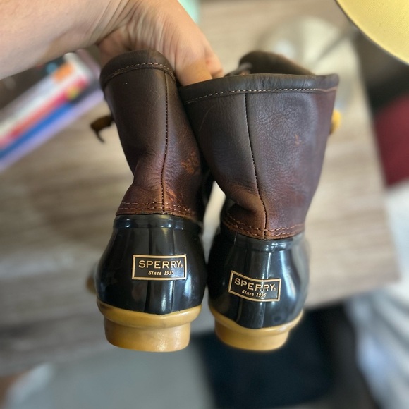 Sperry Saltwater Leather Waterproof Rubber Duck Boots - Picture 2 of 9